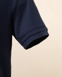 Polo Piquet Manga Curta 100% Algodão em Azul Escuro