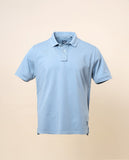 Polo Jersey Manga Curta 100% Algodão em Azul Claro