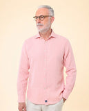 Camisa Casual 100% Linho em Salmão