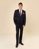 Dark Blue Suit Soft Slim Plain 100% Flece wool