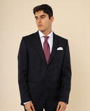 Dark Blue Suit Soft Slim Plain 100% Flece wool