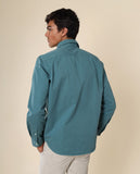 Camisa Casual 100% Algodão em Verde Escuro