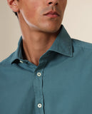 Camisa Casual 100% Algodão em Verde Escuro