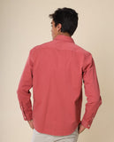 Camisa Casual 100% Algodão em Bordeaux Claro