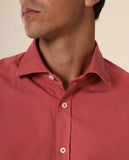 Camisa Casual 100% Algodão em Bordeaux Claro