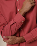 Camisa Casual 100% Algodão em Bordeaux Claro