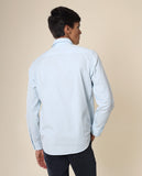 Camisa Casual 100% Algodón en Azul Claro