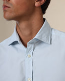 Camisa Casual 100% Algodón en Azul Claro