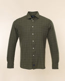 Camisa Casual 100% Algodão em Verde Seco