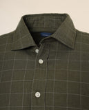 Camisa Casual 100% Algodão em Verde Seco