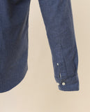 Camisa Casual 100% Algodão em Azul Escuro