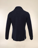 Casaco de Malha 100% Lã Merino em Azul Escuro