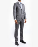 Fato Soft Slim 100% Lã Virgem Espinhado em Cinzento