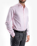 Camisa Clássica 100% Algodão em Côr de Rosa Claro