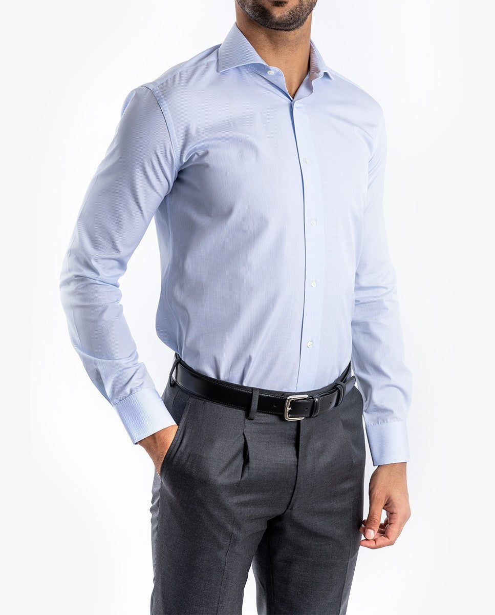 Camisa 100% Algodón en Azul Claro