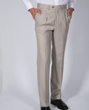 Light Beige Classic Trousers Regular 100% Wool