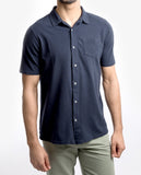 Camisa Casual 100% Algodón en Azul Oscuro
