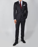 Dark Grey Suit Soft Slim Plain 100% Flece wool