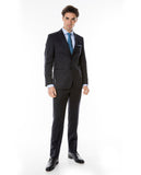 Dark Blue Suit Regular plain 100% Flece wool