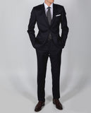 Dark Blue Suit Soft Slim plain 100% Flece wool