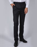 Pantalón Regular 100% Lana Virgem en Gris Oscuro