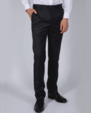 Dark Grey Classic Trousers Regular 100% Flece wool