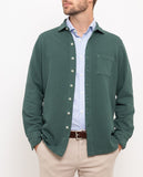 Camisa Casual 100% Algodão em Verde Escuro