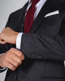 Dark Grey Suit Soft Slim Plain 100% Flece wool