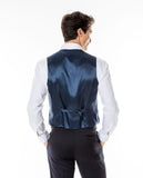 Dark Blue Vest Plain 100% Wool