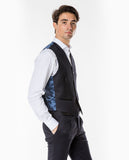 Dark Blue Vest Plain 100% Wool
