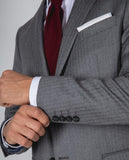 Grey Suit Regular Herringbone 100% Flece wool