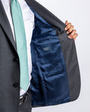 Dark Grey Suit Regular Plain 100% Wool