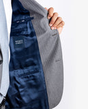 Fato Soft Slim 100% Lã Virgem Espinhado em Cinzento