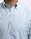 Camisa Casual 100% Algodão em Azul Claro