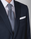 Dark Blue Suit Soft Slim End-On-End 100% Wool