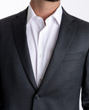 Dark Grey Suit Soft Slim Pinpoint 100% Wool