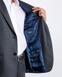 Dark Grey Suit Soft Slim Pinpoint 100% Wool