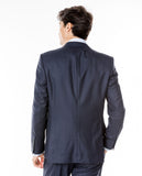 Blue Suit Regular plain 100% Flece wool