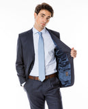 Blue Suit Regular plain 100% Flece wool