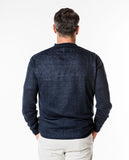 Dark Blue Crew Neck Sweater 100% Linen