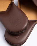 Sapatos de Quarto 100% Pele em Castanho Escuro