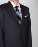 Dark Blue Suit Soft Slim plain 100% Flece wool