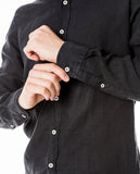 Camisa Casual 100% Linho em Preto