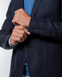Casaco Casual 100% Linho em Azul Escuro