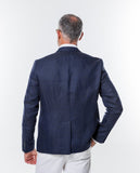 Casaco Casual 100% Linho em Azul Escuro