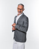 Casaco Casual 100% Linho em Cinzento