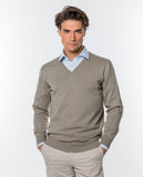 Light Beige V Neck Sweater 100% Cotton