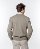 Light Beige V Neck Sweater 100% Cotton