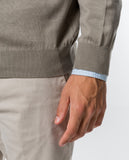 Camisola Decote em V 100% Algodão em Bege Claro