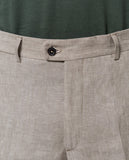 Light Beige Classic Trousers Regular 100% Linen